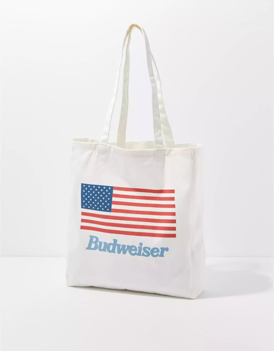 Sacs American Eagle AE Budweiser Tote Blanche Femme | RDI-35938096